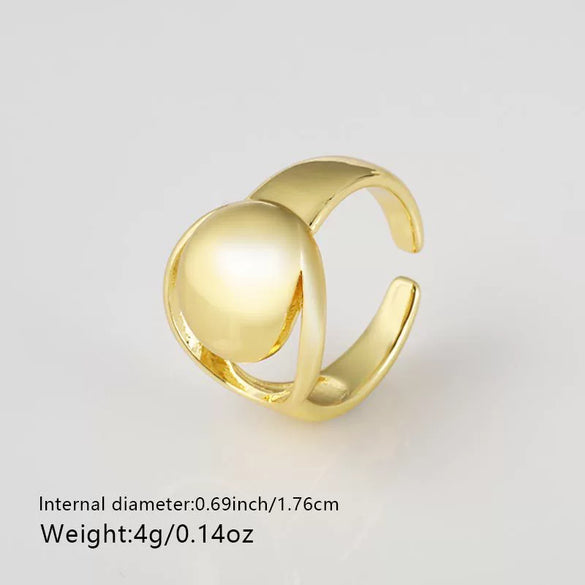 Wholesale Ring Copper 18K Gold Plated Geometric Retro Fashion For Women