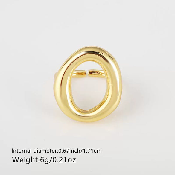 Wholesale Ring Copper 18K Gold Plated Geometric Retro Fashion For Women