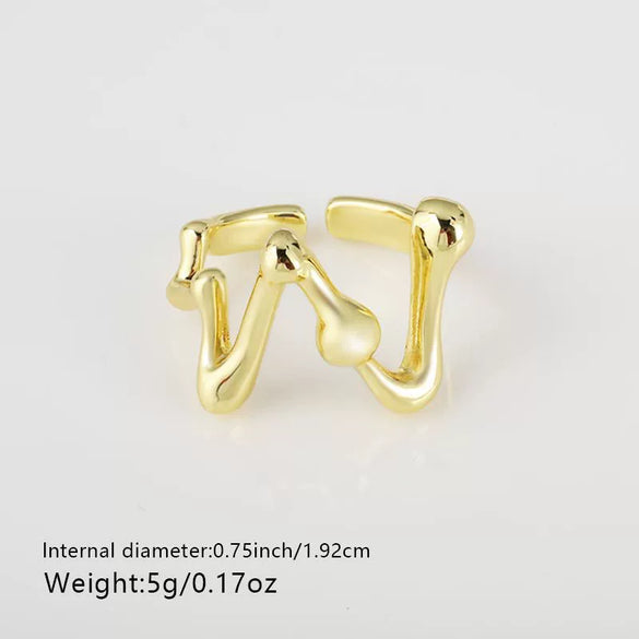 Wholesale Ring Copper 18K Gold Plated Geometric Retro Fashion For Women