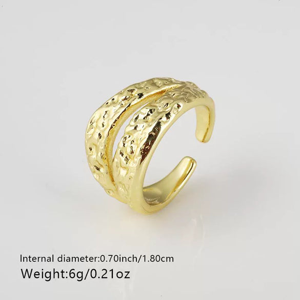Wholesale Ring Copper 18K Gold Plated Geometric Retro Fashion For Women