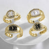 Wholesale Ring Copper 18K Gold Plated Geometric Style Electroplated