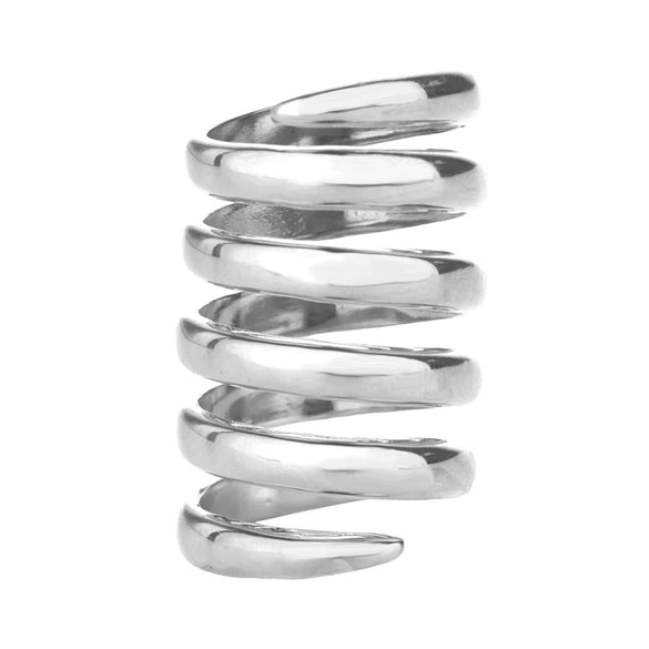 Wholesale Ring Copper 18K Gold Plated Geometric Wave Multi Layer Irregular Spiral Style