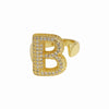 Wholesale Ring Copper 18K Gold Plated Letters Numbers Text Style Balloon Bubble Shape