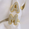 Wholesale Ring Copper 18K Gold Plated Letters Numbers Text Style Balloon Bubble Shape