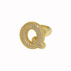 Wholesale Ring Copper 18K Gold Plated Letters Numbers Text Style Balloon Bubble Shape