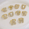 Wholesale Ring Copper 18K Gold Plated Letters Numbers Text Style Balloon Bubble Shape