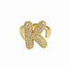 Wholesale Ring Copper 18K Gold Plated Letters Numbers Text Style Balloon Bubble Shape