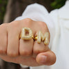 Wholesale Ring Copper 18K Gold Plated Letters Numbers Text Style Balloon Bubble Shape