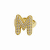 Wholesale Ring Copper 18K Gold Plated Letters Numbers Text Style Balloon Bubble Shape