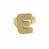 Wholesale Ring Copper 18K Gold Plated Letters Numbers Text Style Balloon Bubble Shape