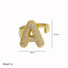 Wholesale Ring Copper 18K Gold Plated Letters Numbers Text Style Balloon Bubble Shape
