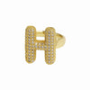 Wholesale Ring Copper 18K Gold Plated Letters Numbers Text Style Balloon Bubble Shape