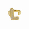 Wholesale Ring Copper 18K Gold Plated Letters Numbers Text Style Balloon Bubble Shape