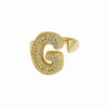 Wholesale Ring Copper 18K Gold Plated Letters Numbers Text Style Balloon Bubble Shape