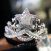 Wholesale Ring Copper Luxury Simulation Zircon Fivepointed Star Crown Style Unisex
