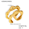 Wholesale Ring Copper Material Geometric Line Hollow Design 18K Gold Plated For Women