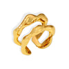 Wholesale Ring Copper Material Geometric Line Hollow Design 18K Gold Plated For Women