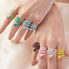 Wholesale Ring Copper Material Geometric Style Spirit Snake Shape Gold Plated