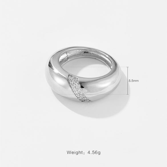 Wholesale Ring Copper Microinlaid Zircon Fashion Classic Geometric Joker Design Electroplated For Women