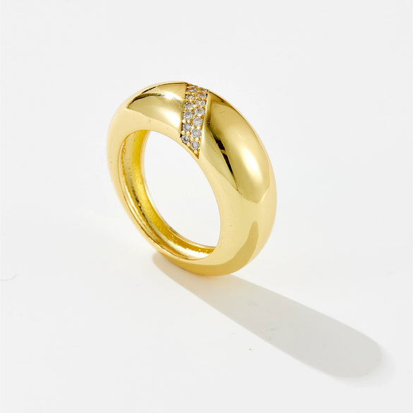 Wholesale Ring Copper Microinlaid Zircon Fashion Classic Geometric Joker Design Electroplated For Women