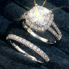 Wholesale Ring Copper Microinlaid Zircon Geometric Fashion Light Luxury Women's Engagement Couple Ring