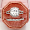 Wholesale Ring Copper Microinlaid Zircon Geometric Fashion Light Luxury Women's Engagement Couple Ring
