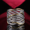 Wholesale Ring Copper Microinlaid Zircon Geometric Ins Style