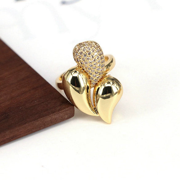 Wholesale Ring Copper Micropaved Butterfly Heart Water Drop Bow Style Jewelry For Women