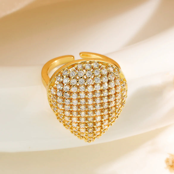 Wholesale Ring Copper Plated 18K Gold Geometric Style Women's Niche Highend Allmatch Ring