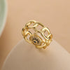 Wholesale Ring Copper Plated 18K Gold Zircon Geometric Devil's Eye Women's Retro Simple Micro Inlay