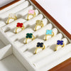 Wholesale Ring Copper Plated Real Gold Fourleaf Clover Geometric Style Electroplating Unisex