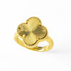 Wholesale Ring Copper Plated Real Gold Fourleaf Clover Geometric Style Electroplating Unisex