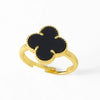 Wholesale Ring Copper Plated Real Gold Fourleaf Clover Geometric Style Electroplating Unisex