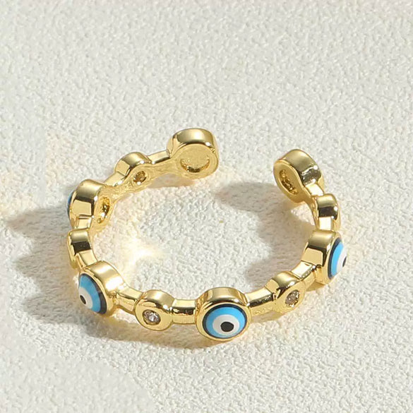 Wholesale Ring Copper Plated Real Gold Geometric Style Jewelry For Women