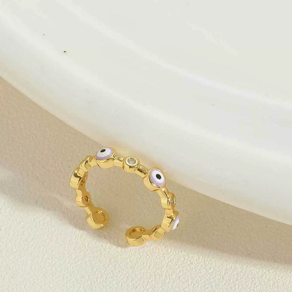Wholesale Ring Copper Plated Real Gold Geometric Style Jewelry For Women