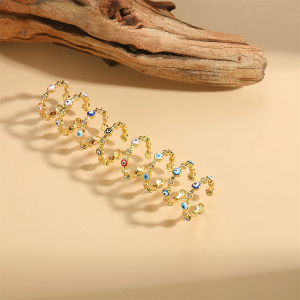 Wholesale Ring Copper Plated Real Gold Geometric Style Jewelry For Women