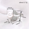 Wholesale Ring Copper Princess Style Geometric Leaf Imitation Pearl Electroplating Design Women's