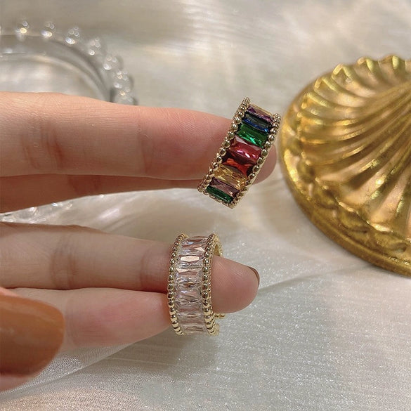 Wholesale Ring Copper Real Gold Plated Geometric Fashion Light Luxury Unisex