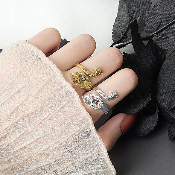 Wholesale Ring Copper Retro Animal Peacock Style Open Ring For Women