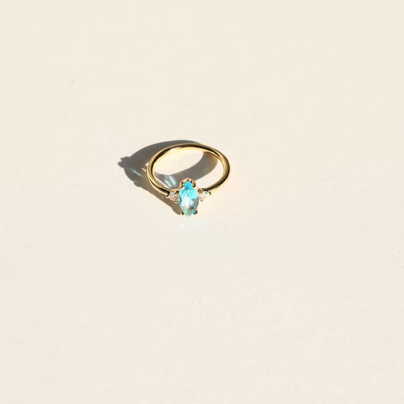 Wholesale Ring Copper Retro Geometric Electroplating December Birthstone