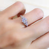 Wholesale Ring Copper Retro Geometric Style Inlaid Zircon For Women