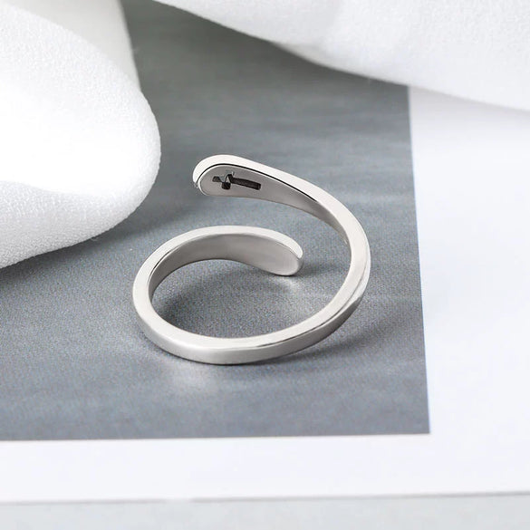 Wholesale Ring Copper Retro Style Doublelayer Open Ring With Letters Numbers Text Electroplating For Women And Men