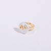 Wholesale Ring Copper Set With Pearls Geometric Twelve Constellations Asymmetrical Niche Design Women's