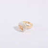 Wholesale Ring Copper Set With Pearls Geometric Twelve Constellations Asymmetrical Niche Design Women's