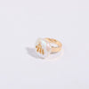 Wholesale Ring Copper Set With Pearls Geometric Twelve Constellations Asymmetrical Niche Design Women's