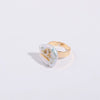 Wholesale Ring Copper Set With Pearls Geometric Twelve Constellations Asymmetrical Niche Design Women's