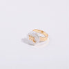 Wholesale Ring Copper Set With Pearls Geometric Twelve Constellations Asymmetrical Niche Design Women's