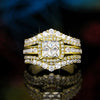Wholesale Ring Copper Set With Zirconia Geometric Lady Style Square Stitching Crown Design