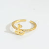 Wholesale Ring Copper Simple Letter Style Electroplating Inlaid With Zircon