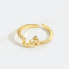 Wholesale Ring Copper Simple Letter Style Electroplating Inlaid With Zircon